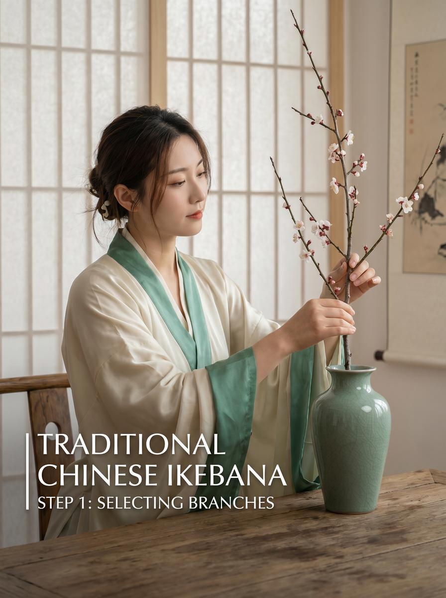 17C 东方插花视频演示：梅花枝的雅致造型美学 - uobscoi.cn